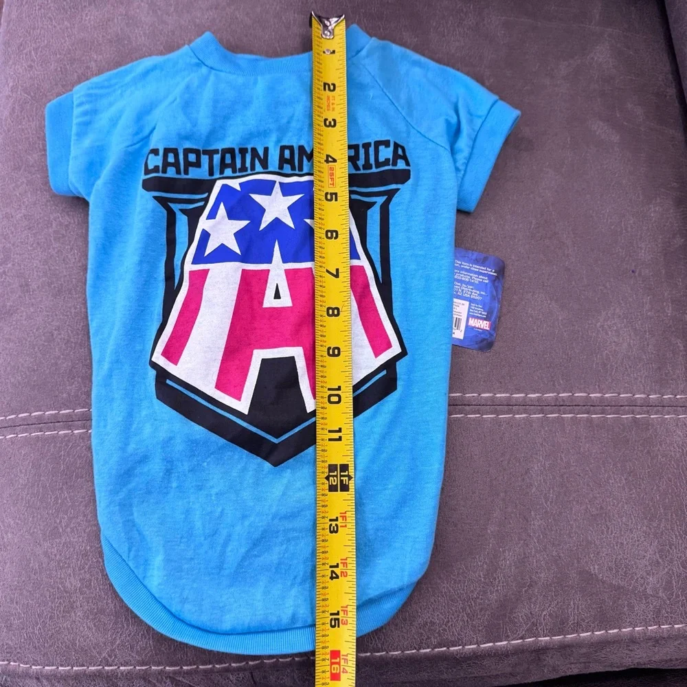 Marvel Avengers Captain America Blue Dog Shirt Costume Halloween Flag